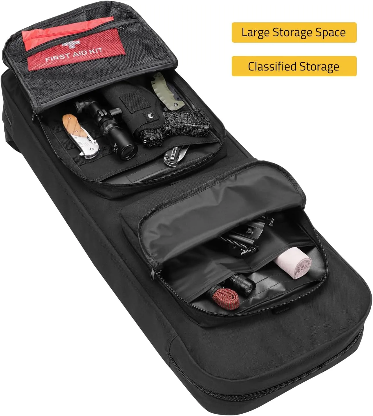 CVLIFE 30" 34" Soft Rifle Case Gun Backpack, Tactical Double Rifle Backpack Gun Bag Covert Bug Out Bag, with Lockable Zipper for Hunting Shooting
