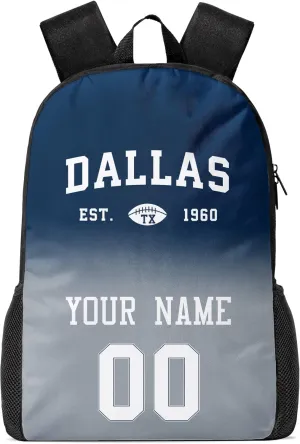 Dallas Custom Backpack High Capacity,Laptop Bag Travel Bag,Add Personalized Name And Number£¬Gifts For Football Fans
