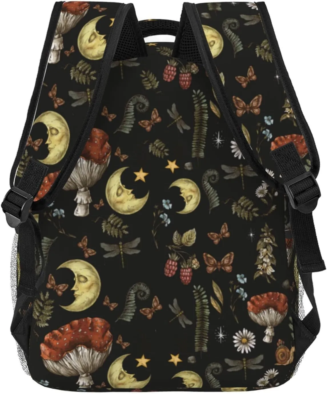 Dark Academia Whimsical Goblincore Backpack - Black, 11.4 * 7.8 * 15.7 inches, Women's