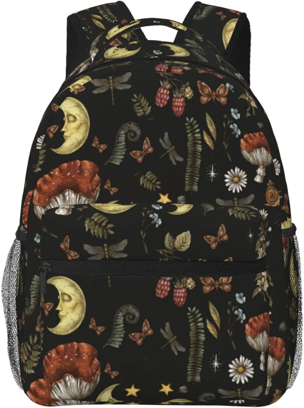 Dark Academia Whimsical Goblincore Backpack - Black, 11.4 * 7.8 * 15.7 inches, Women's
