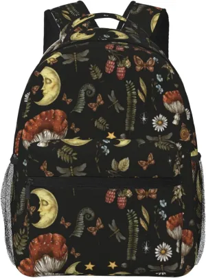 Dark Academia Whimsical Goblincore Backpack - Black, 11.4 * 7.8 * 15.7 inches, Women's