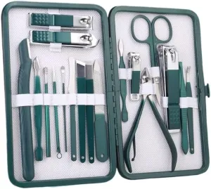 Dark Green Nail Clipper Set 7-Piece Nail Clipper Eyebrow Trimming Manicure Set