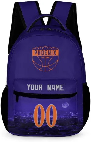 DDJAM Phoenix Custom Backpack High Capacity Basketball City Night View Fans Gifts for Men Women Bag Personalized Name & Number