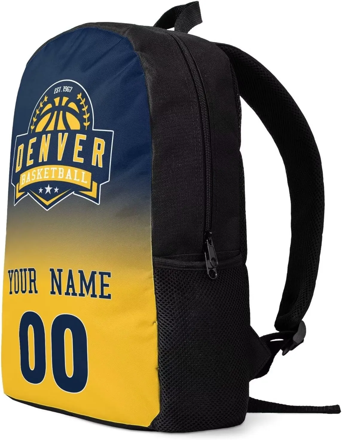 Denver Custom Backpack High Capacity,Add Personalized Name And Number, Backpack for Men Women,Basketball Bags for Teenagers