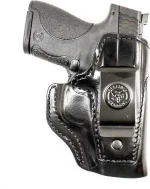 DeSantis Inside Heat IWB Gun Holster - Concealed Carry, Leather Holster IWB for Pistols, Compatible with S&W M&P Shield 9/40, S&W M&P Shield M2.0 9/40, S&W M&P 9 Shield Plus - Right Hand Draw, Black