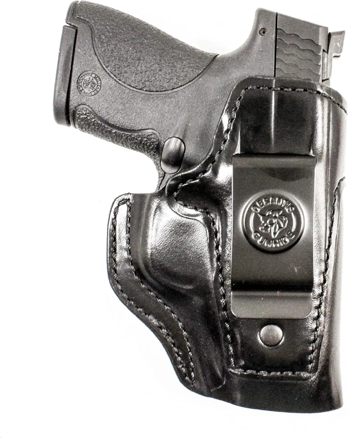 DeSantis Inside Heat IWB Gun Holster - Concealed Carry, Leather Holster IWB for Pistols, Compatible with S&W M&P Shield 9/40, S&W M&P Shield M2.0 9/40, S&W M&P 9 Shield Plus - Right Hand Draw, Black