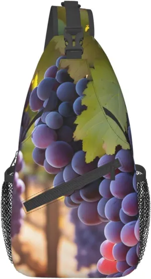 Desert Grapes Chest Bag Crossbody Bag. Rugged And Durable, High Storage Capacity. Adjustable Strap Length.