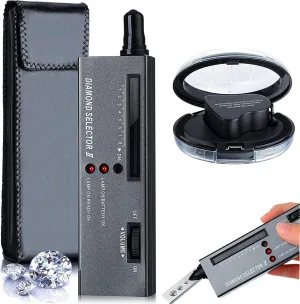 Diamond Tester,Hqdz Diamond Tester Pen 30X 60X Illuminated Jewelry Loupe Jewelry Distinguish Tool,High Accuracy Professional Diamond Selector for Novice and Expert,Thermal Conductivity Meter