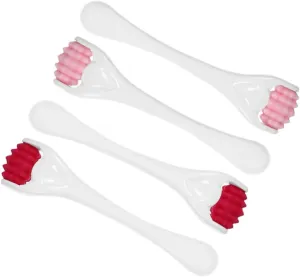 Didiseaon Silicone Face Roller Kit 4pcs Small Massage Rollers Reusable for Facial Tension Eye Massage Portable Beauty Tool