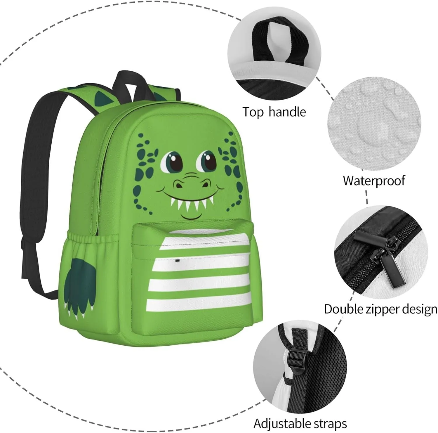 Dinosaur Cute Funny Casual Daypack Laptop Bag School Bookbag Travel Backpack For Kids Teen Boy Girl