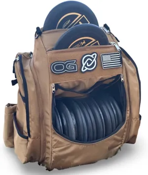 Discology Disc Golf OG V3 Disc Golf Bag | 26  Disc Capacity | Premium Disc Golf Backpack Bag | Tough, Durable Design | 2 Large Top and Side Compartments | Top Patch Panel with Three Patchs Included