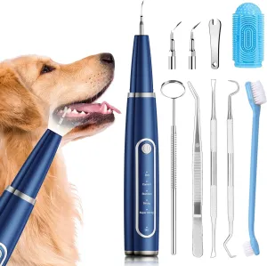 Dog Plaque Remover for Teeth,Pet Ultrasonic Tooth Cleaner,Teeth Cleaning Kit -Tartar Remover for Teeth Stains for Dogs and Cats (Blue)