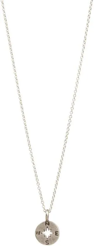 Dogeared Women's Going Places Compass Reminder Necklace Sterling Silver One Size
