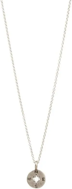 Dogeared Women's Going Places Compass Reminder Necklace Sterling Silver One Size
