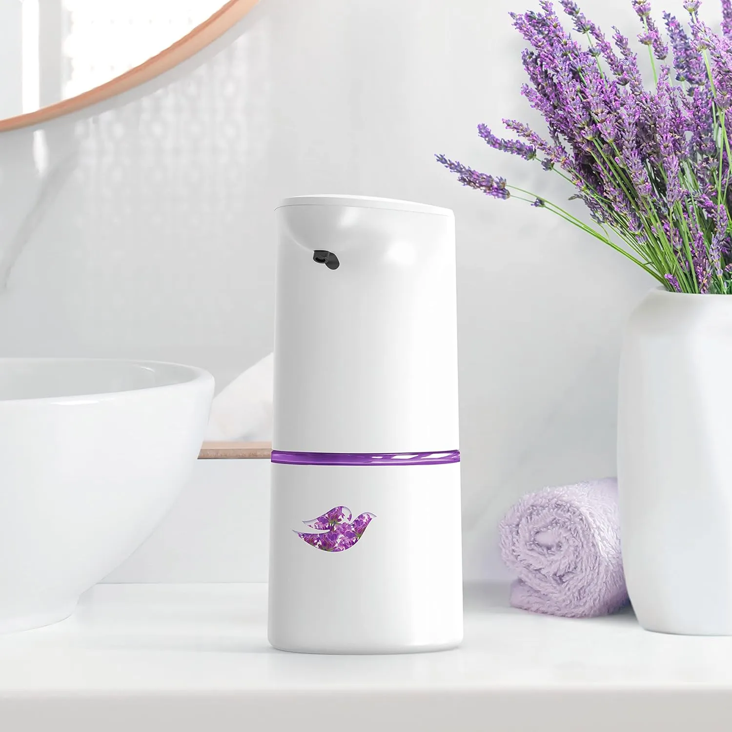 Dove Nourishing Foaming Hand Wash Lavender & Chamomile Touchless Battery Operated Dispenser Kit Moisturizing Foaming Hand Wash Refill 10.1 oz