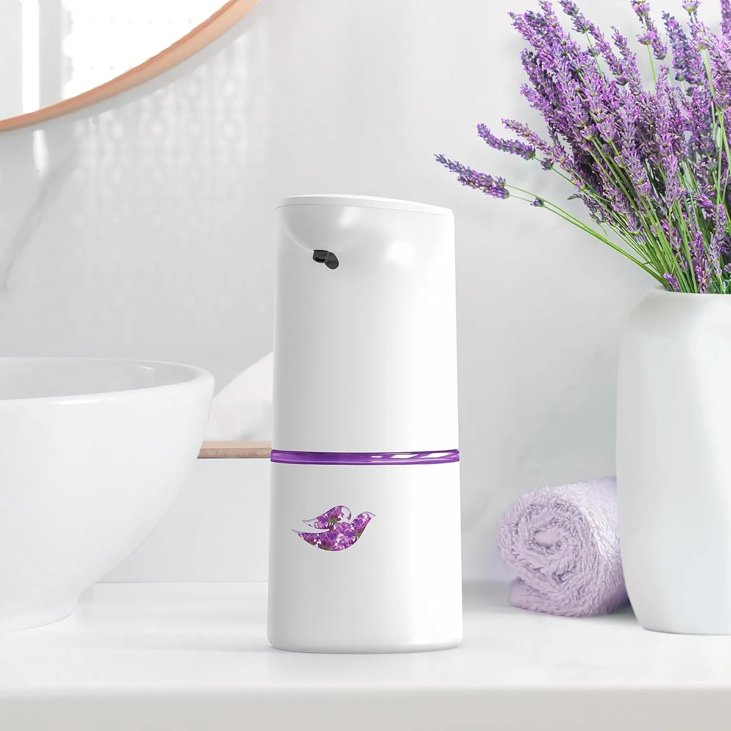 Dove Nourishing Foaming Hand Wash Lavender & Chamomile Touchless Battery Operated Dispenser Kit Moisturizing Foaming Hand Wash Refill 10.1 oz
