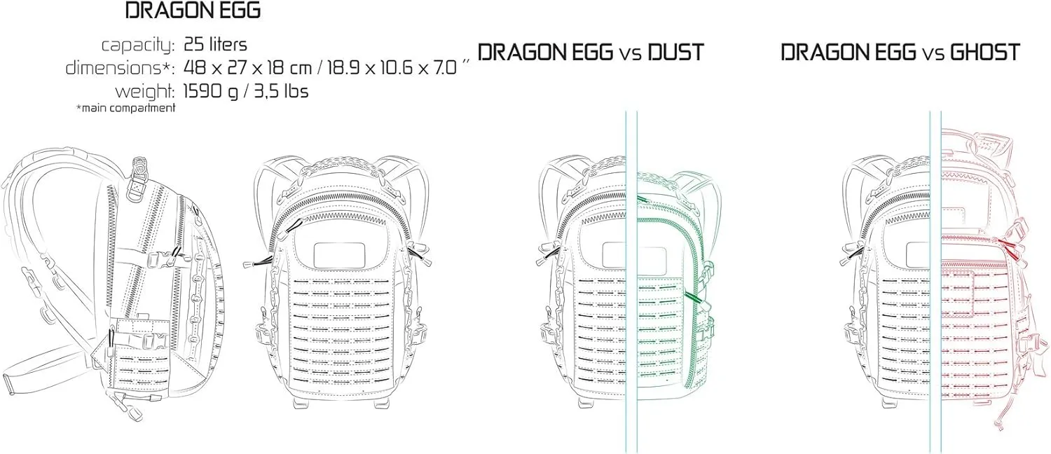 Dragon Egg Mk II Tactical Backpack Ranger Green 25 Liter Capacity