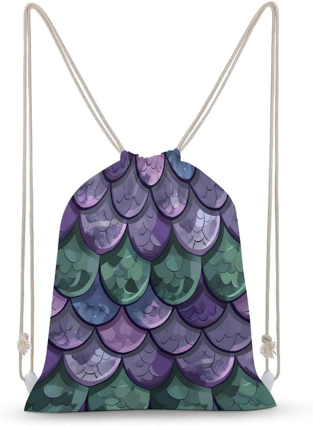 Dragon Scales Texture Drawstring Backpack Gym Bag Pull String Sport Bag for Women And Men 30x40cm