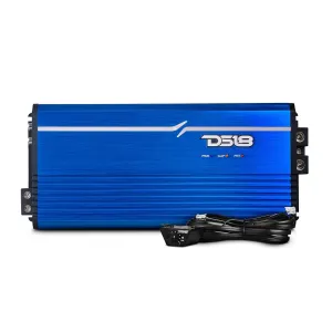 DS18 FRP FRP-5K/BL 1-Channel Amplifier 5000 Watts RMS @ 1-Ohm, Certified Dyno, Compact Full-Range Class D, Monoblock Amplifier, Exceptional Efficiency, Remote Level Control Knob, Blue (Renewed)