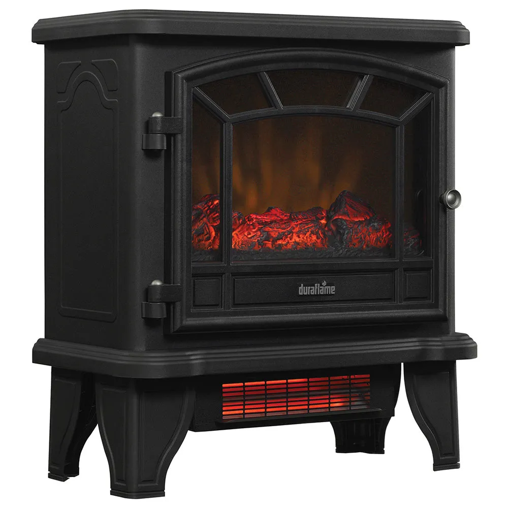 Duraflame 550 Black Infrared Freestanding Electric Fireplace Stove with Remote Control - DFI-550-22