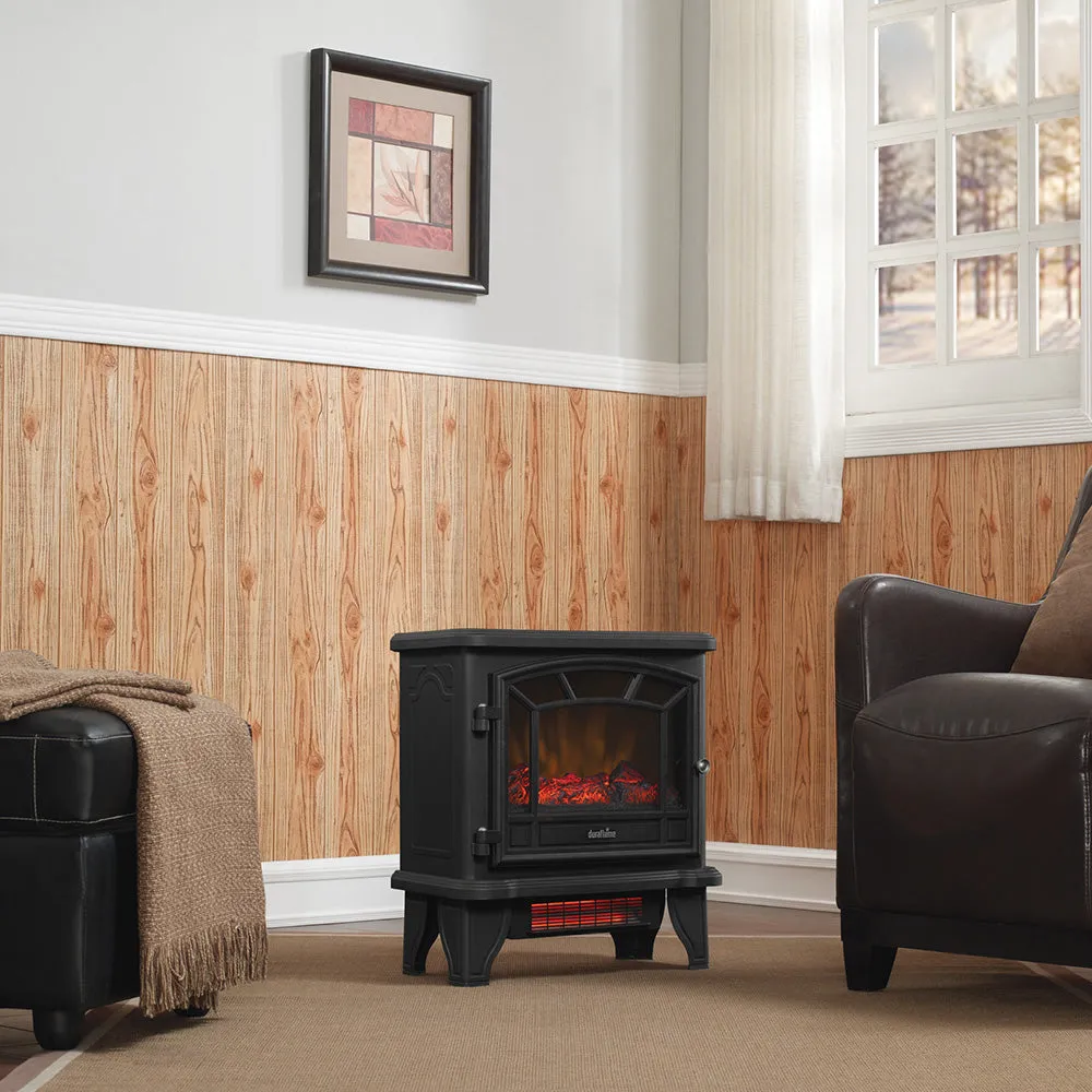 Duraflame 550 Black Infrared Freestanding Electric Fireplace Stove with Remote Control - DFI-550-22