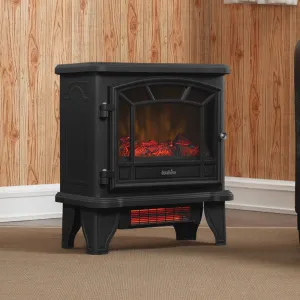 Duraflame 550 Black Infrared Freestanding Electric Fireplace Stove with Remote Control - DFI-550-22