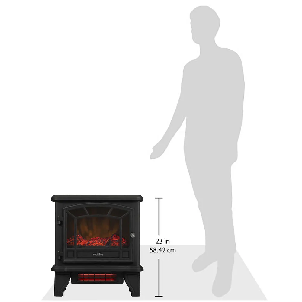 Duraflame 550 Black Infrared Freestanding Electric Fireplace Stove with Remote Control - DFI-550-22