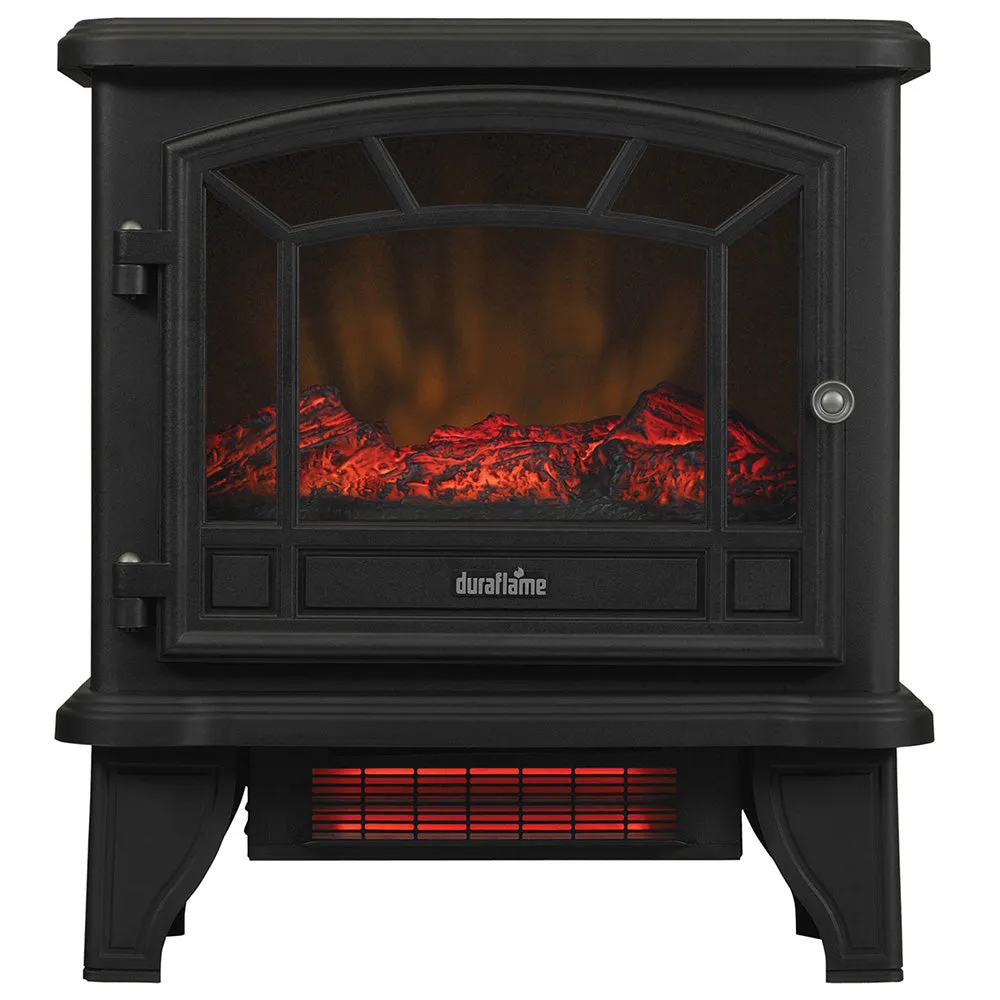 Duraflame 550 Black Infrared Freestanding Electric Fireplace Stove with Remote Control - DFI-550-22