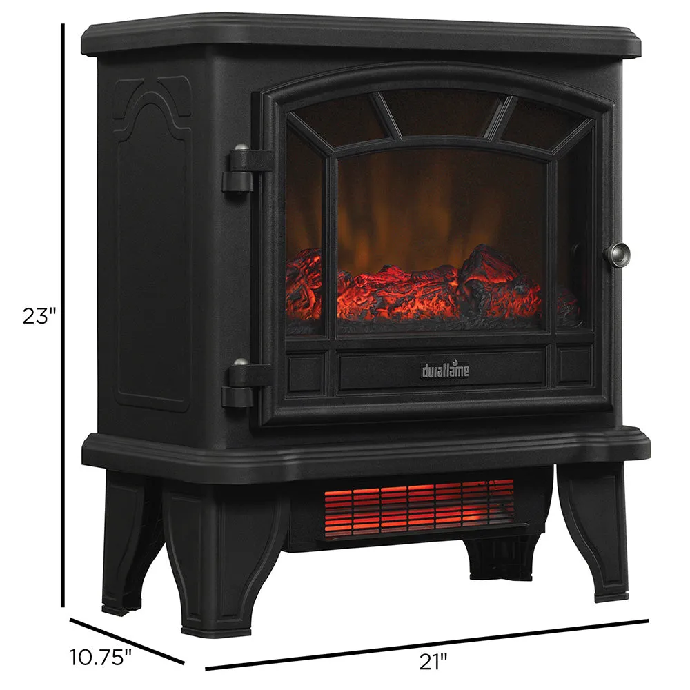 Duraflame 550 Black Infrared Freestanding Electric Fireplace Stove with Remote Control - DFI-550-22