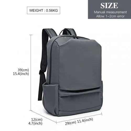 E6913 - Kono Water Resistant Travel Backpack with USB Charging Port - Grey