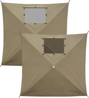 EAGLE PEAK Wind Screen Side Wall Panel with Window, Weather-Resistant, UV Protected and Waterproof, 2 Pack, Beige