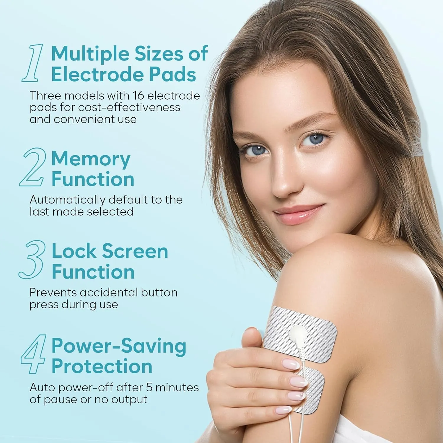 Easy@Home Electronic TENS Unit: Pain Relief Therapy - EMS Pulse Massager Rechargeable Machine - Dual Channel 24 Modes 20 Intensities 16 Pads TENS and Powered Muscle Stimulator EHE020