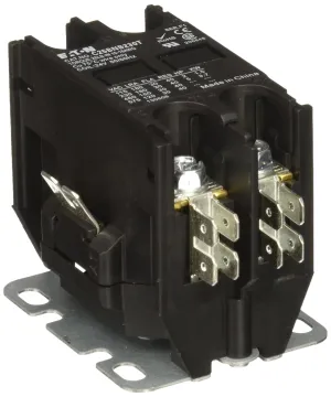 Eaton C25BNB230T Compact Definite Purpose Contactor, 30A Inductive Current Rating, 2 Max HP Rating at 115V, 5 Max HP Rating at 230V, 24VAC Coil Voltage