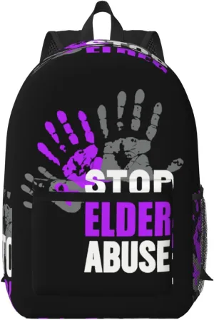 Elder Abuse Awareness Month Backpack for Worker Business Hiking Travel Shoulders Bag Fashion Backpack