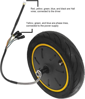 Electric Scooter Hub Motor with Inflatable Tire, 10 inch 350W Rear Wheel Brushless Hub Motor Kit, Waterproof Scooter Wheel Motor Conversion Kit for Ninebot MAX G30 Electric Scooter