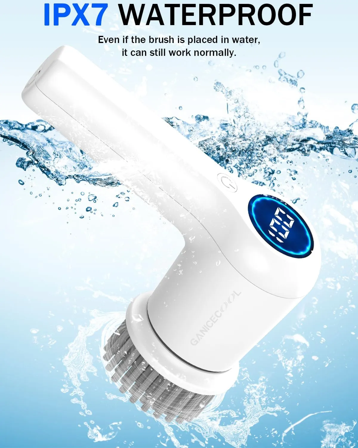 Electric Spin Scrubber, Cordless Electric Shower Scrubber with 4 Replaceable Shower Cleaning Brush Heads Rechargeable for Cleaning Tub, Tile, Floor, Sink, Window, Stove (White)