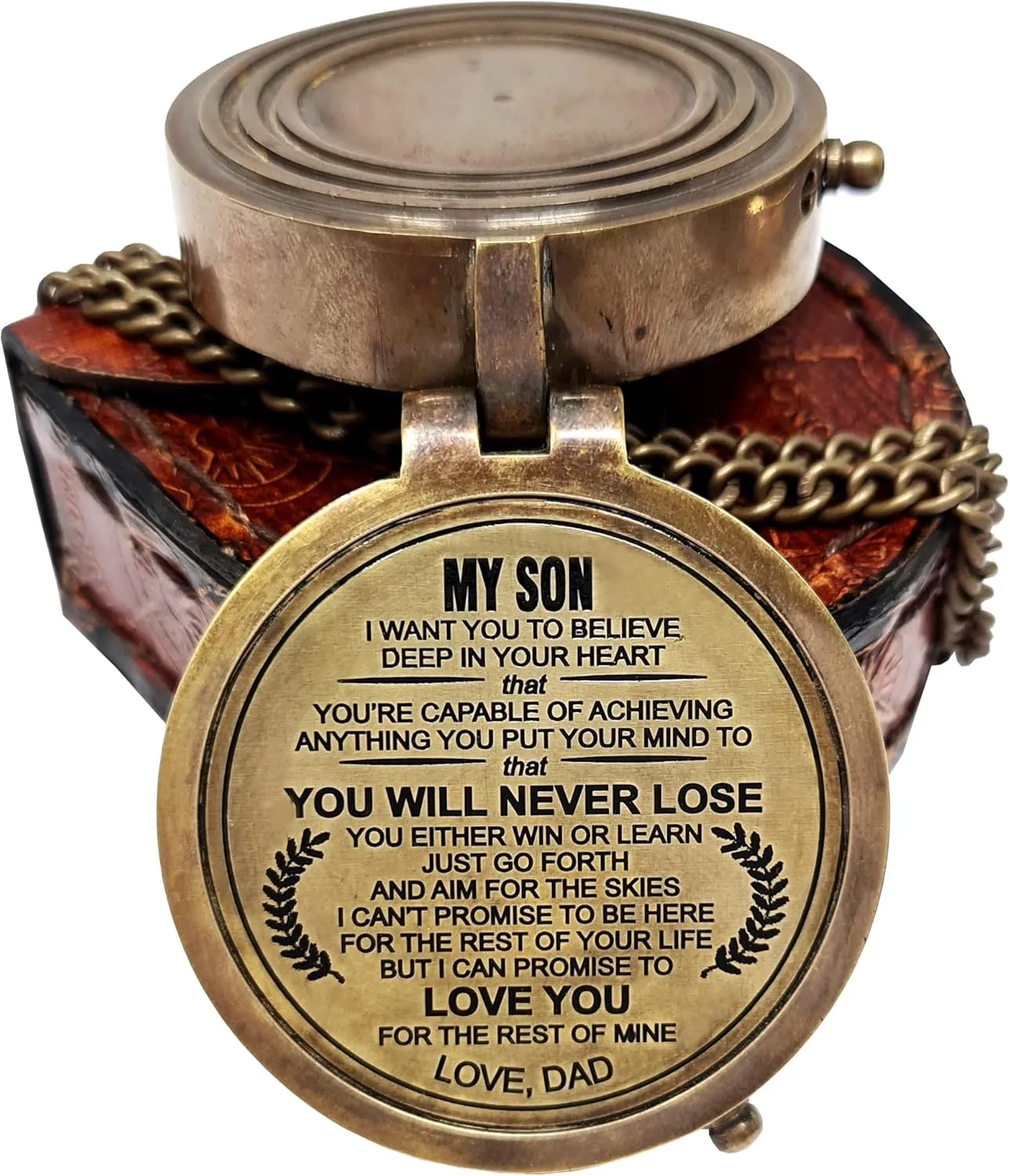 Engraved Compass, Customized Brass Compass for Anniversary, Birthday, Graduation, Confirmation Gift