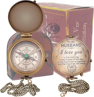 Engraved Compass, Gift for Husband, Gift for Him, Long Distance Boyfriend Gift, Fiance Gift, Long Distance Relationship Gift for Army Boyfriend Gift.
