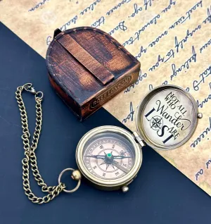 Engraved Compass - NOT All WHO Wander are Lost - Unique Gifts for Fathers, dad, for him Gifts Husband, Husband, Men's Graduation Gifts, Unique Gifts for Anniversary