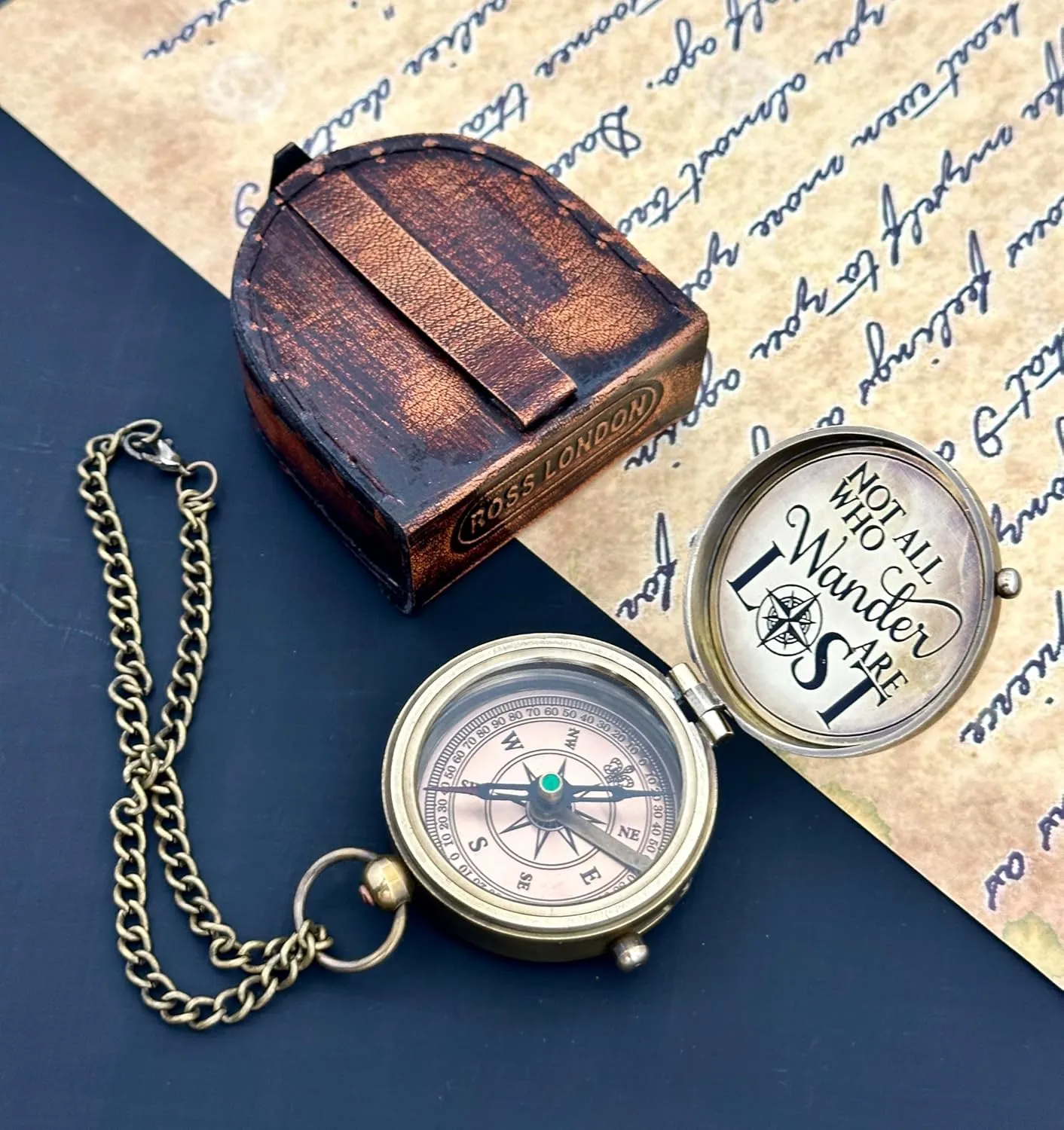 Engraved Compass - NOT All WHO Wander are Lost - Unique Gifts for Fathers, dad, for him Gifts Husband, Husband, Men's Graduation Gifts, Unique Gifts for Anniversary