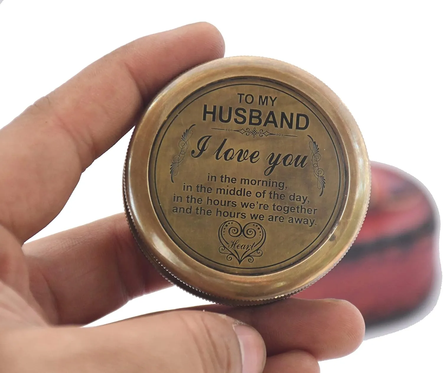 Engraved Compass, to My Husband I Love You, Brass Compass Engraved Gifts for Men, Bronze for Men, Romantic Gifts for Him/Her, Keepsake Gifts for Husband