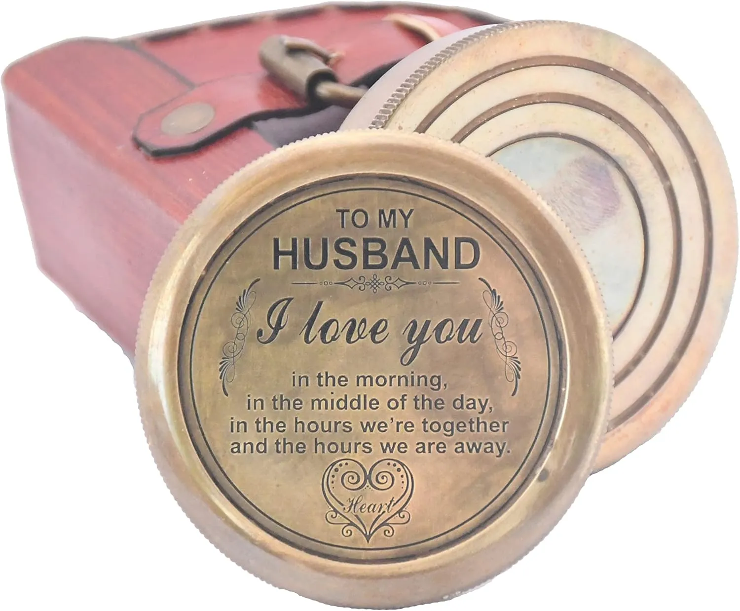 Engraved Compass, to My Husband I Love You, Brass Compass Engraved Gifts for Men, Bronze for Men, Romantic Gifts for Him/Her, Keepsake Gifts for Husband