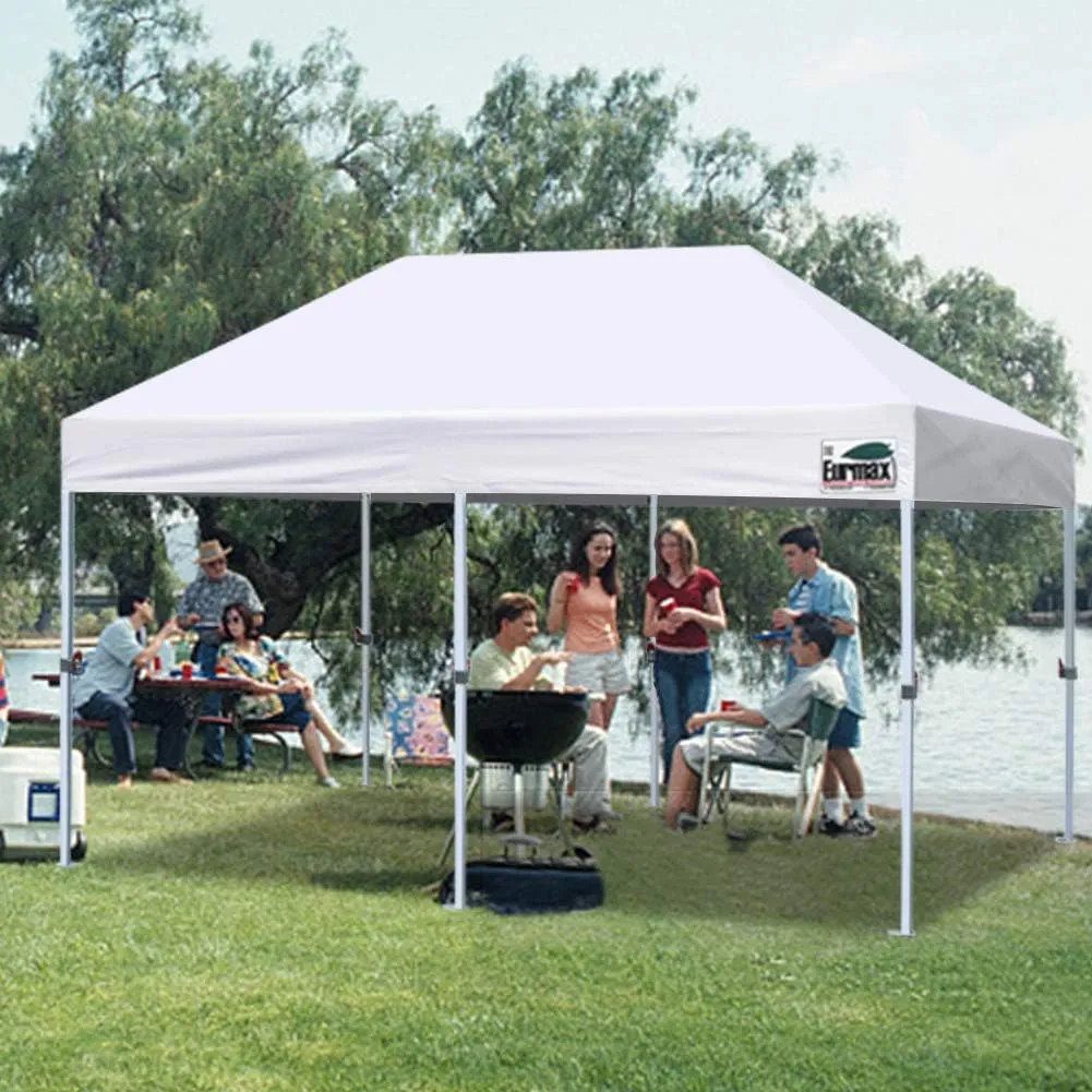 Eurmax USA Premium 10'x20' Pop-up Canopy Tent Party Tent Commercial Instant Canopies Shelter with Removable Sidewalls with Wheeled Carry Bag Bonus 4 Sand Bags