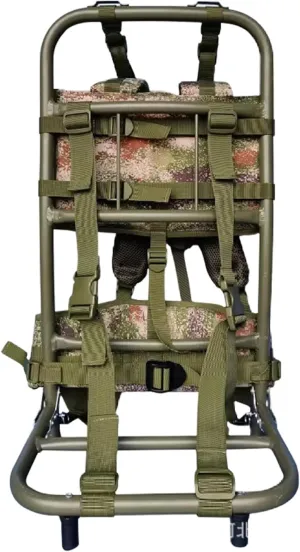 External Frame Hiking Backpack - Foldable Aluminum Hunting Pack Frame │ 60kg Load Capacity │ Adjustable Top Frame & Breathable Mesh For Camping, Hiking, Travel (Camouflage)