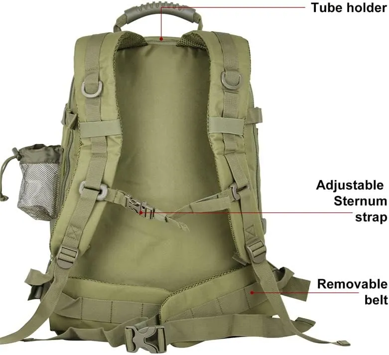 Extra Large 60L Tactical Backpack for Men Women Outdoor Water Resistant Hiking Travel Laptop Bag(G)