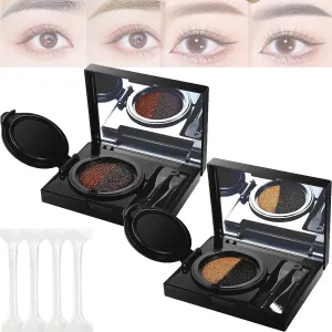 Eyebrow & Eyeliner Cream with Stamp, Eyebrow Stencil Kit for Women, 2 in 1 Waterproof Brow Powder & Eyeliner Cream with Double Ended Brush (01# Gray   02# Brown   Stamp*4)