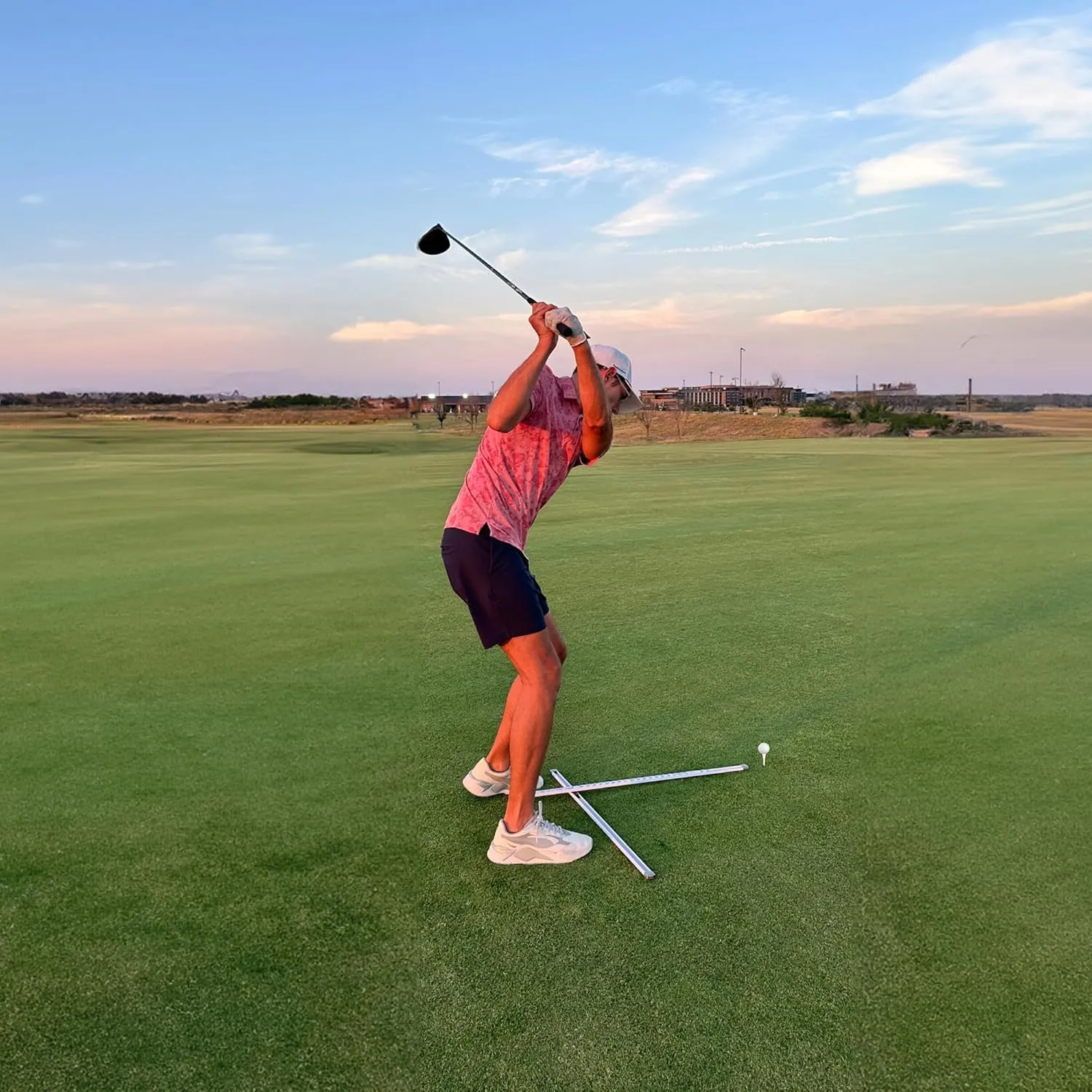 EyeLine Golf Training Aid Practice T - Swing Training Aid - Helps Align Feet, Shoulders, and HIPS to Ball - White - One Size