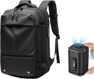 Ezy Vac Backpack, Spacevac backpack, 60L Expandable Spacevac Pro Backpacks Water Resistant Anti Theft Travel Business (Black Pump)