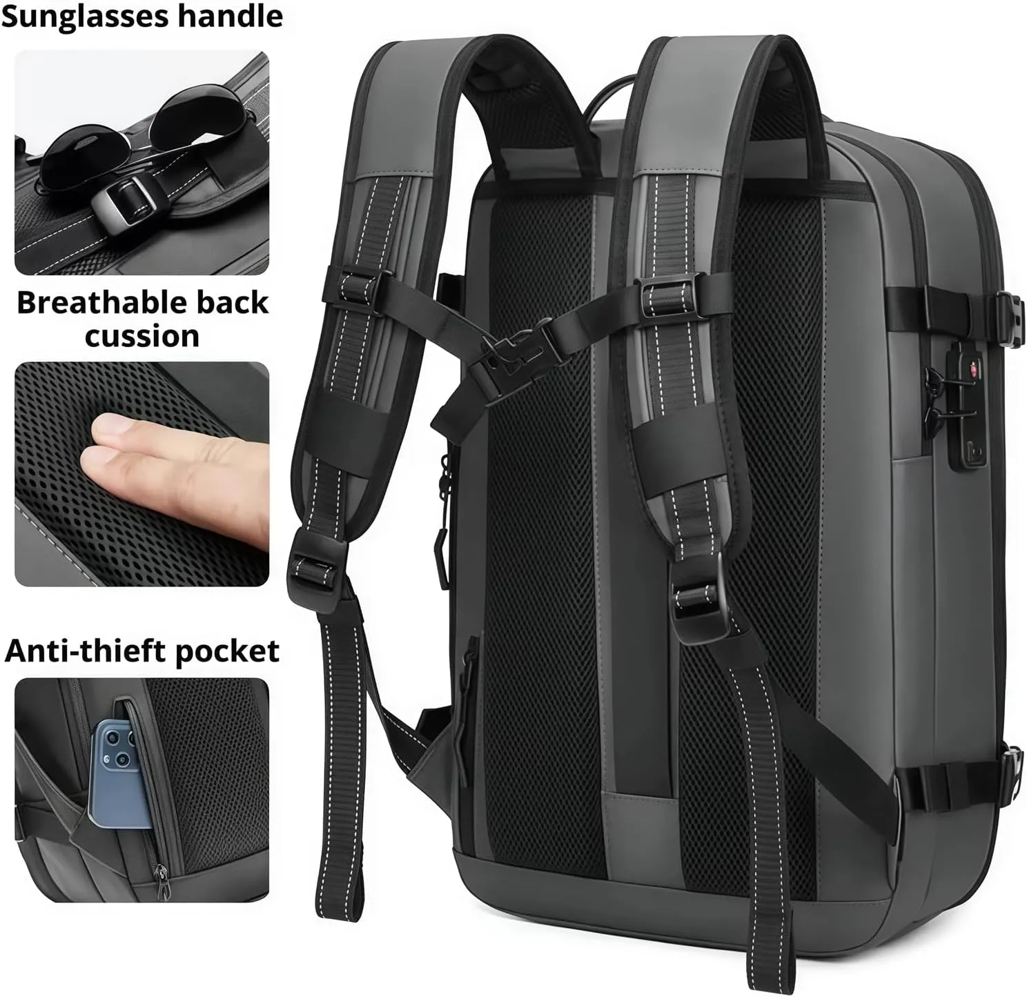 Ezyvac Backpack, Ezyvac Bag, Expandable Vaccage Bag Water Resistant, Anti Theft Vacuum Back Pack (Blue)