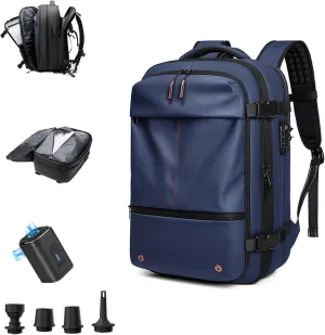 Ezyvac Backpack, Ezyvac Travel Backpack Expandable, Multifunctional Large Capacity Pack with USB Charging Port (blue)